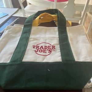 Trader Joe’s Mini Canvas Tote bag green NWT new